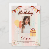 Geburtskarte Feiertagskarte (Vorne/Hinten)