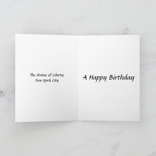 Geburtskarte - Freiheitsstatue, NYC Karte (Innenseite)