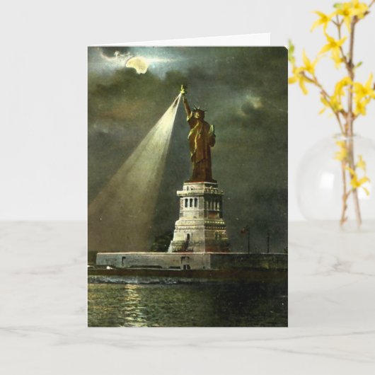 Geburtskarte - Freiheitsstatue, NYC Karte (Gelbe Blume)