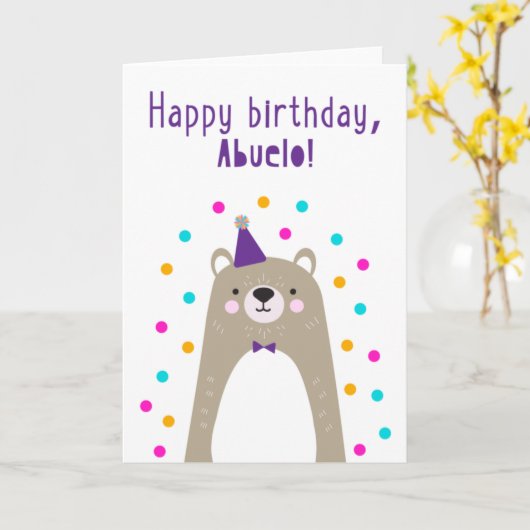 Geburtskarte für Abuelo Karte (Gelbe Blume)