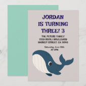 Geburtskarte für die Einladung von Kindern (Vorne/Hinten)