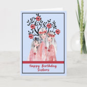 Geburtskarte für drei Schwestern Karte (Vorderseite)