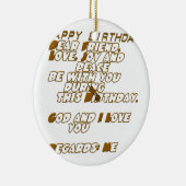 Geburtskarte für einen Christlichen Freund Keramik Ornament (Rechts)