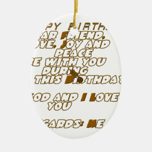 Geburtskarte für einen Christlichen Freund Keramik Ornament