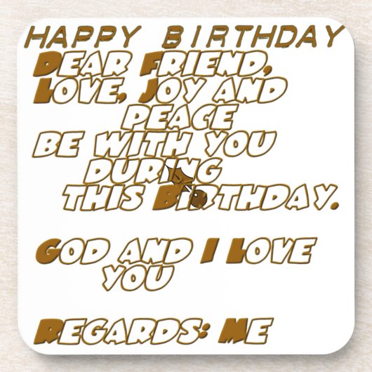 Geburtskarte für einen Christlichen Freund Untersetzer (Vorderseite)