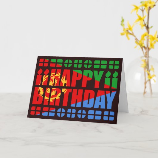 Geburtskarte für Eritrea Karte (Gelbe Blume)