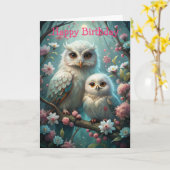 Geburtskarte für Eule und Baby Karte (Gelbe Blume)