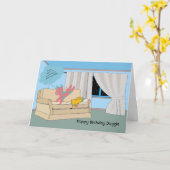 Geburtskarte für gemischten Zuchthund Karte (Gelbe Blume)