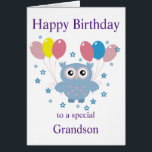 Geburtskarte für Großeltern<br><div class="desc">Geburtstagskarte für Großeltern - JNR Design Baby Owl SeriesEine moderne Geburtstagskarte für stolze Großeltern,  mit einer niedlichen kleinen Babyeule,  die Ballons ins Party bringt. Feiern Sie mit einer Eule Ihren Geburtstag! Das Innere der Karte wird leer verlassen,  um Ihnen genügend Platz zum Schreiben Ihrer persönlichen Nachricht zu geben.</div>
