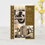 Geburtskarte für Halbbruder, klassische Autos Karte (Gelbe Blume)