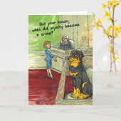 Geburtskarte für Hund Lover - Loyal Rottweiler Karte (Gelbe Blume)