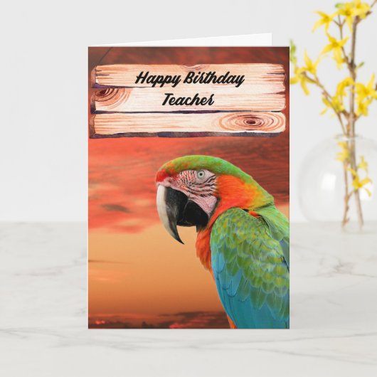 Geburtskarte für männliche oder weibliche Lehrer Karte (Gelbe Blume)