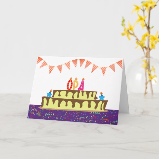 Geburtskarte für Opa Karte (Gelbe Blume)