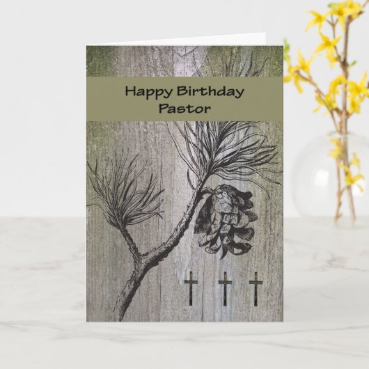Geburtskarte für Pastor, religiös Karte (Gelbe Blume)