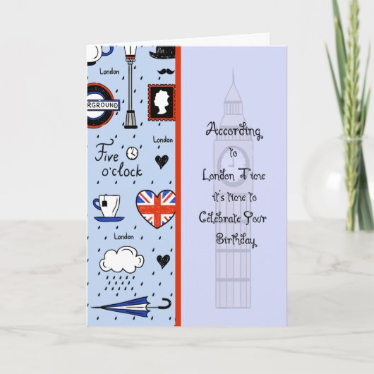Geburtskarte für Person in London Karte (Vorderseite)