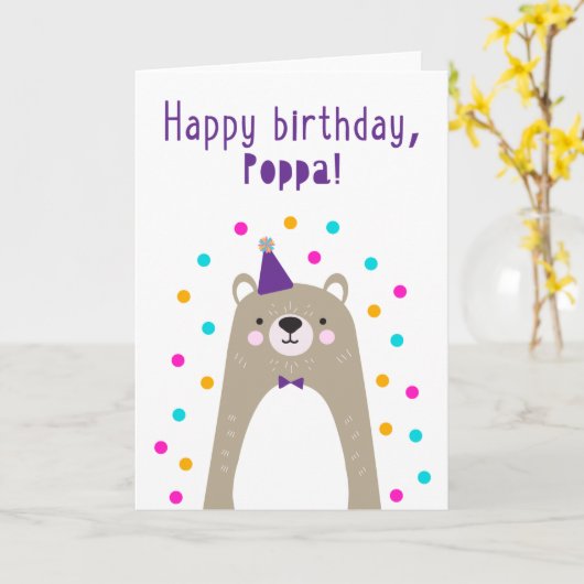 Geburtskarte für Poppa Karte (Gelbe Blume)