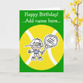 Geburtskarte für Tennisspieler Karte (Gelbe Blume)