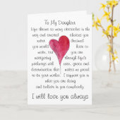 Geburtskarte für Tochter mit Herz und Worten Karte (Gelbe Blume)