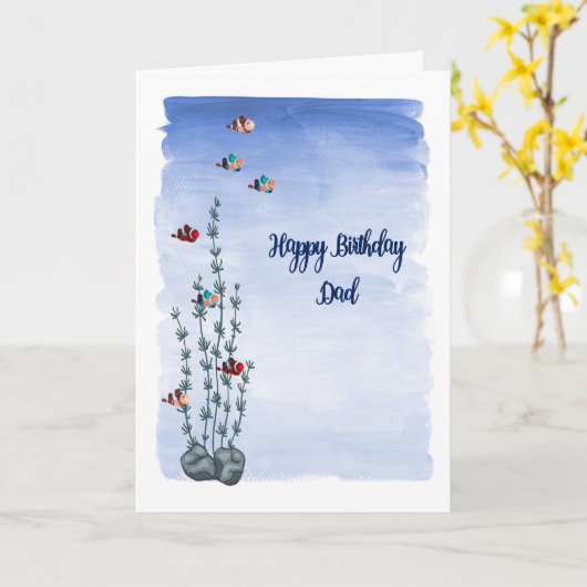 Geburtskarte für Vater mit Clownfisch Karte (Gelbe Blume)