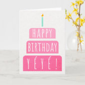 Geburtskarte für Yéyé Karte (Gelbe Blume)