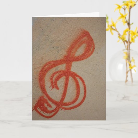 Geburtskarte "Graffiti Clef Note" Karte (Gelbe Blume)