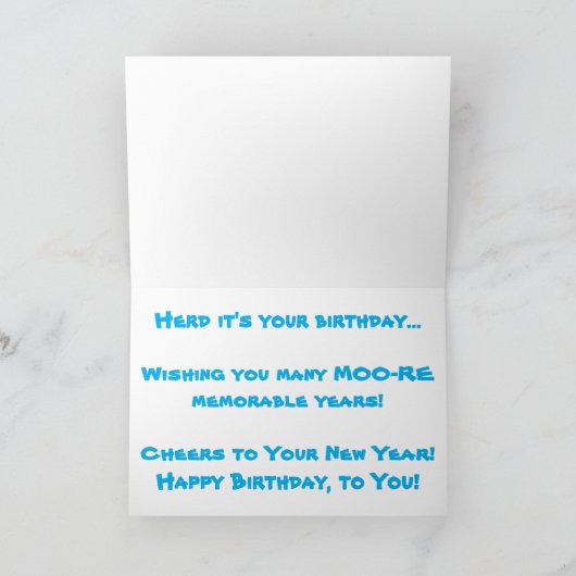 Geburtskarte "Herd der Kühe" Karte (Innenseite)