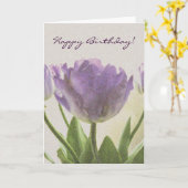 Geburtskarte mit Blume Art | Lila Tulpenbild Karte (Gelbe Blume)