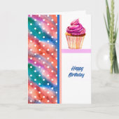 Geburtskarte mit Cupcake Karte (Vorderseite)