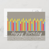 Geburtskarte mit Kerzen Postkarte (Vorne/Hinten)