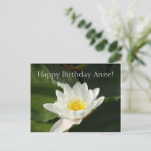 Geburtskarte mit Lotus Blume Postkarte (Stehend Vorderseite)