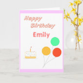 Geburtskarte Name (und Alter für Kind) hinzufügen Karte (Gelbe Blume)