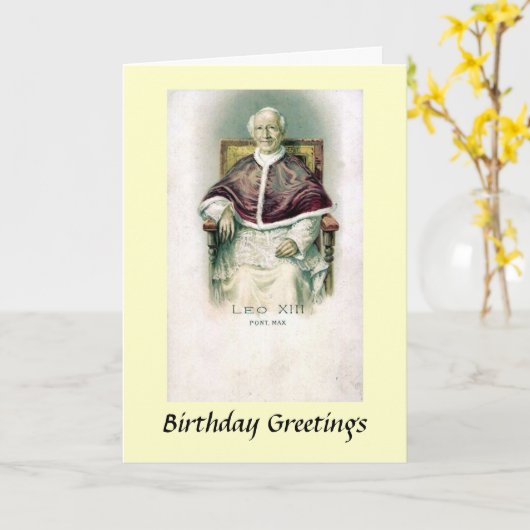 Geburtskarte - Papst Leo XIII Karte (Gelbe Blume)