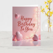 Geburtskarte Pink mit Schriftzug Karte (Gelbe Blume)
