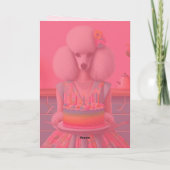 Geburtskarte | Poodle Dog Birthday Cake 7 Kerzen Karte (Rückseite)