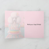 Geburtskarte | Poodle Dog Birthday Cake 7 Kerzen Karte (Innenseite)