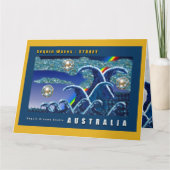 Geburtskarte | Sequin Waves, Sydney Australien Karte (Vorderseite)