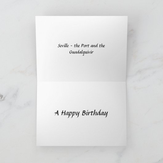 Geburtskarte - Sevilla. Spanien Karte (Innenseite)