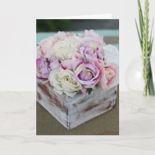 Geburtskarte - Shabby Chic-Rose Karte (Vorderseite)