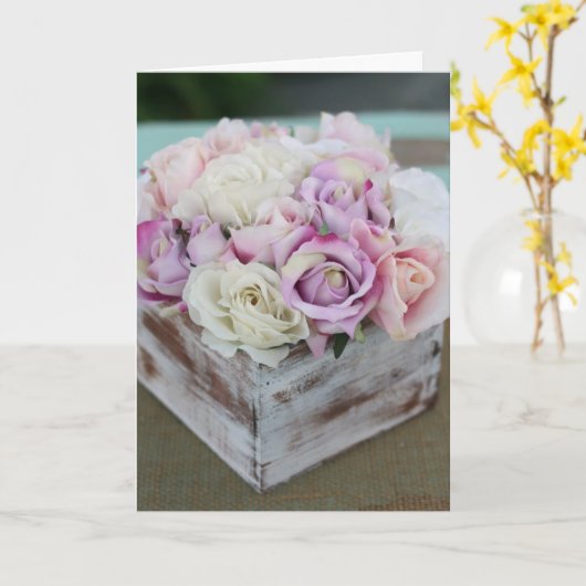 Geburtskarte - Shabby Chic-Rose Karte (Gelbe Blume)