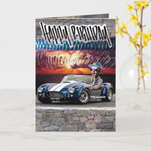 Geburtskarte Shelby AC cobra Karte (Gelbe Blume)