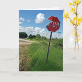 Geburtskarte "Shredded Stopp Sign" Karte (Gelbe Blume)
