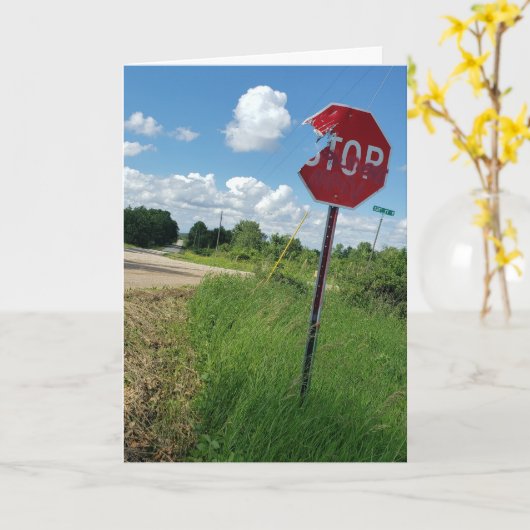 Geburtskarte "Shredded Stopp Sign" Karte (Gelbe Blume)