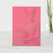 Geburtskarte | Sphynx Cat 6th Birthday Candles Karte (Rückseite)