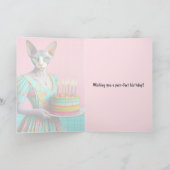 Geburtskarte | Sphynx Cat 6th Birthday Candles Karte (Innenseite)