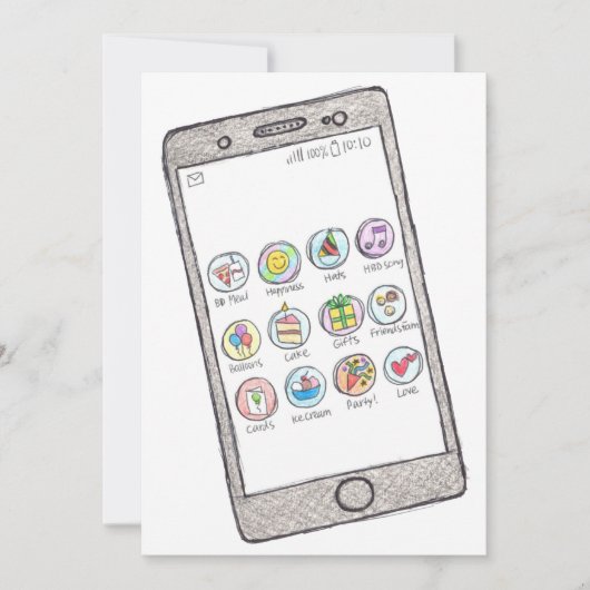 Geburtskarte - Tagesapplikationen Ankündigung (Vorderseite)