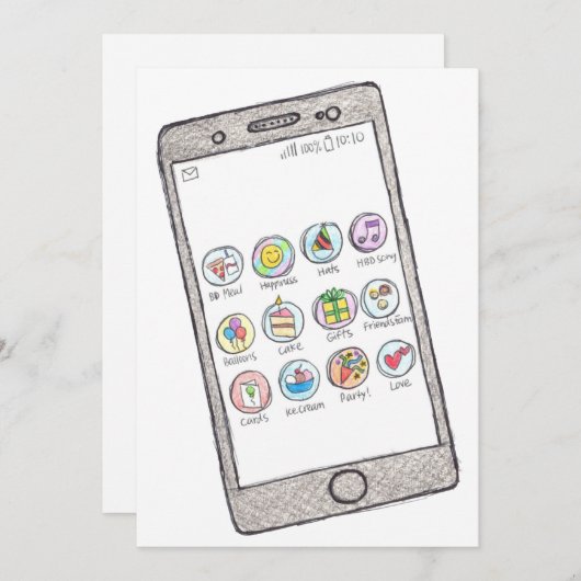 Geburtskarte - Tagesapplikationen Ankündigung (Vorne/Hinten)