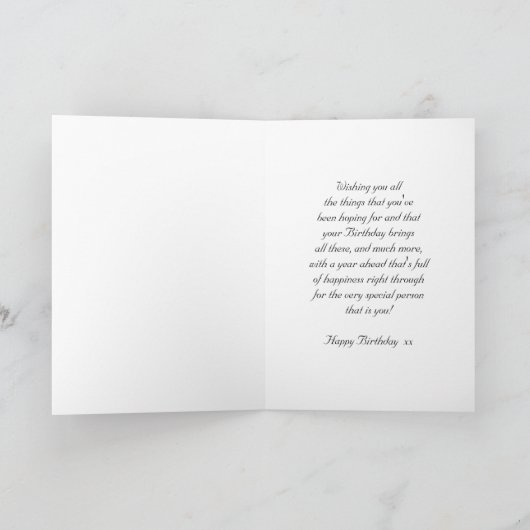 Geburtskarte von Godmutter - Sonnenblume und Libel Karte (Innenseite)