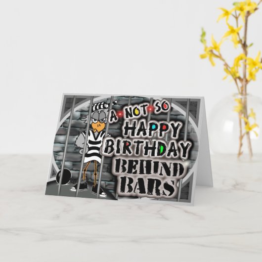 Geburtskarte von Inmate: Hinter Bars Karte (Gelbe Blume)