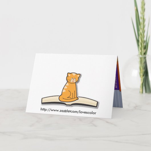Geburtskarte von Katzen und Büchern Karte (Rückseite)