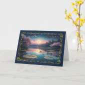 Geburtskarte von Moonlit Lilies Woman Karte (Gelbe Blume)